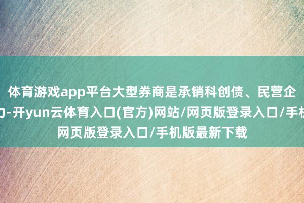 体育游戏app平台大型券商是承销科创债、民营企业债券的主力-开yun云体育入口(官方)网站/网页版登录入口/手机版最新下载