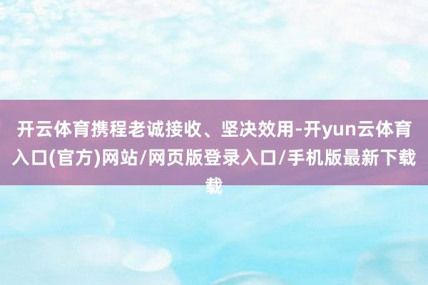 开云体育携程老诚接收、坚决效用-开yun云体育入口(官方)网站/网页版登录入口/手机版最新下载