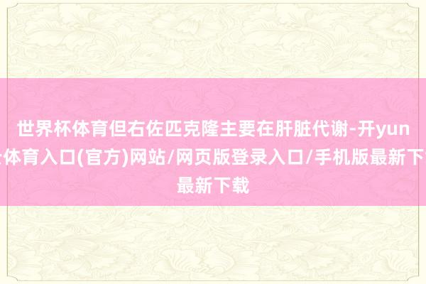 世界杯体育但右佐匹克隆主要在肝脏代谢-开yun云体育入口(官方)网站/网页版登录入口/手机版最新下载